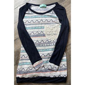 Filly Flair Womens Black Long Sleeve T-Shirt Size Small